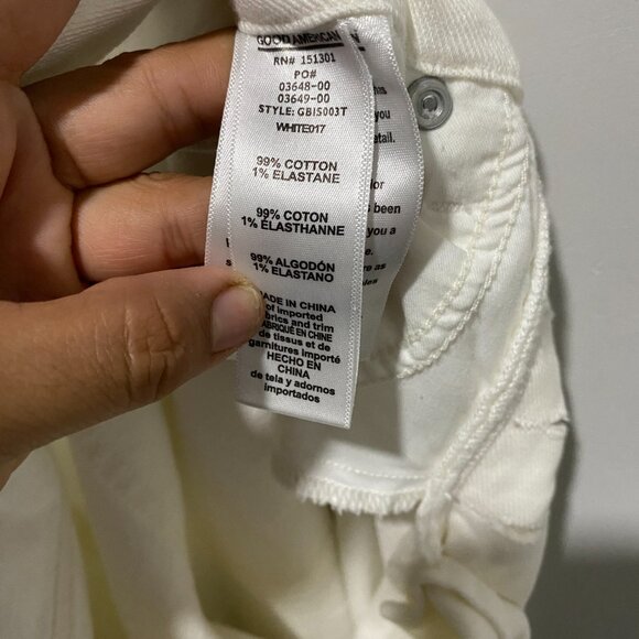 Good American Good Boy White Distressed Jeans 6 - Picture 7 of 8